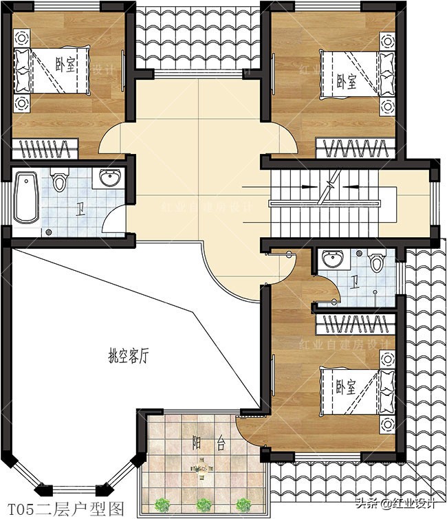 农村自建房复式楼空间才显大气，推荐5款，有挑高客厅与旋转楼梯
