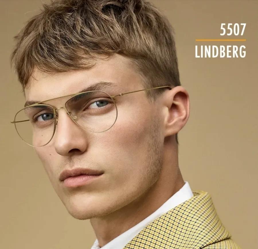 林德伯格休闲框双梁眼镜5507，特别适合配变色镜片变完色像太阳镜