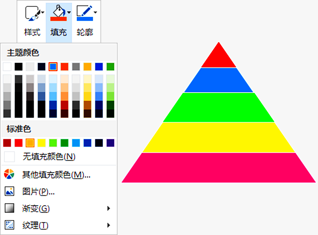 word图形制作,用smartart设计一款漂亮的金字塔 