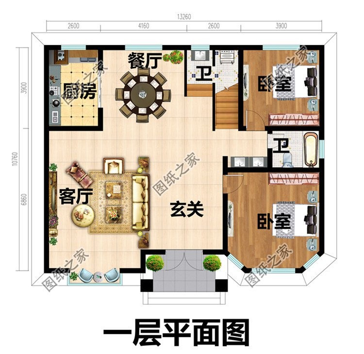 二层半别墅设计图，安静、舒适、宽敞，满足居住需求