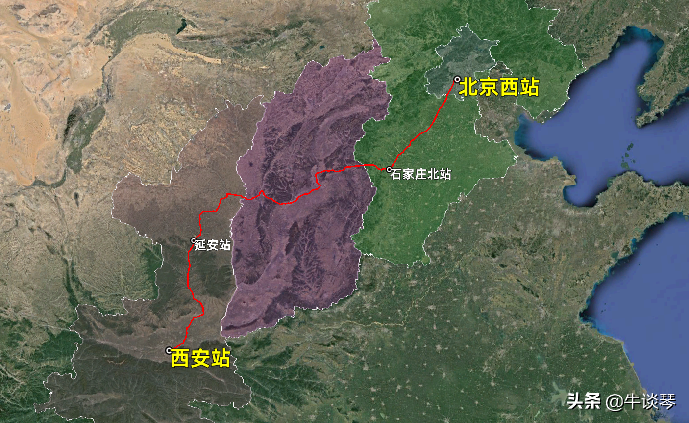 z43次列车运行线路图:北京西开往陕西西安,全程1279公里