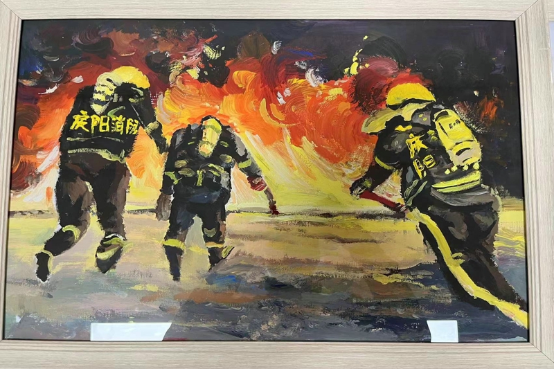 西峰消防救援大队开展“喜迎二十大 消防绘廉洁”主题美术活动