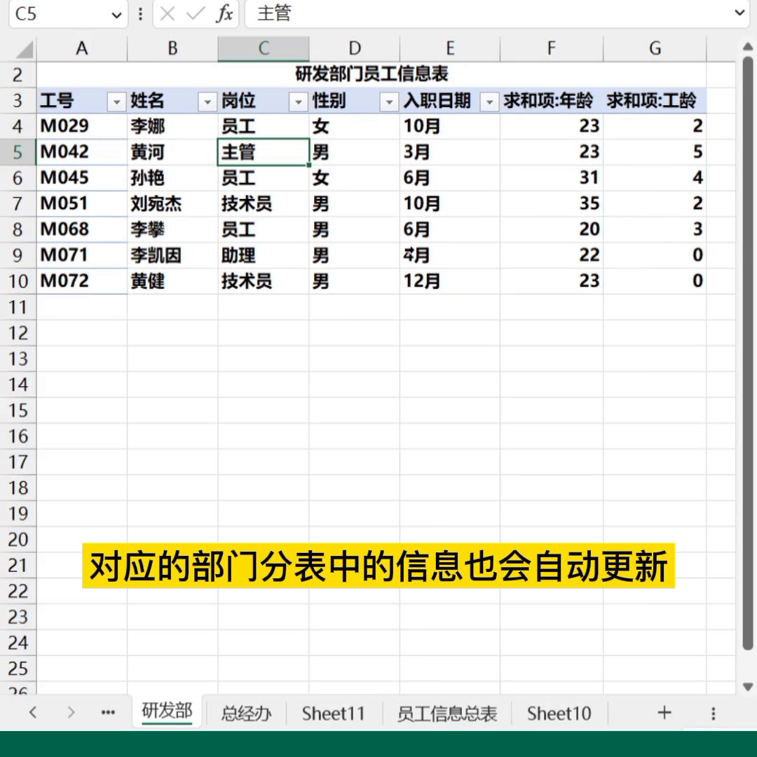 excel分表更新数据总表自动增加(Excel总表更新数据)