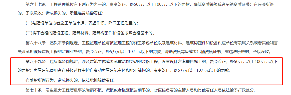 装修擅自拆改罚款50到100万元？哪些属于改变房屋结构的行为？