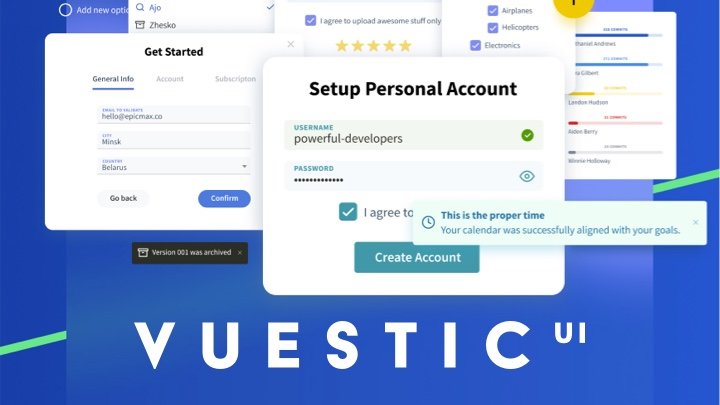 Vuestic UI - 免费开源的 Vue3 组件库，内置漂亮的 Admin 后台框架