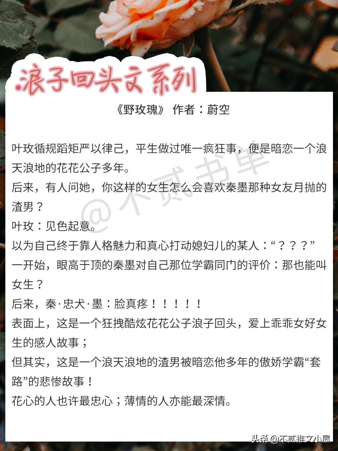 浪子回头文：《同船渡》《唯你至宝》《野玫瑰》《追玫瑰的人》