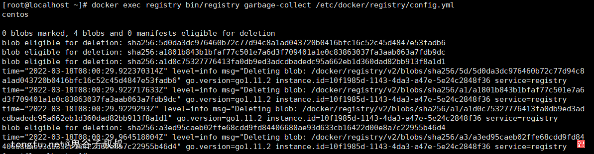 Docker私有倉庫Registry刪除鏡像的方法