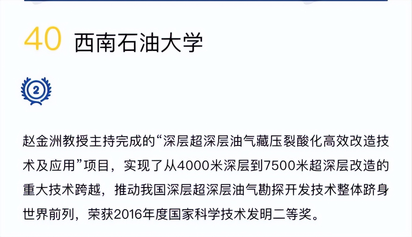 高校科技创新50强重磅出炉！西南石油大学榜上有名，居全国第40