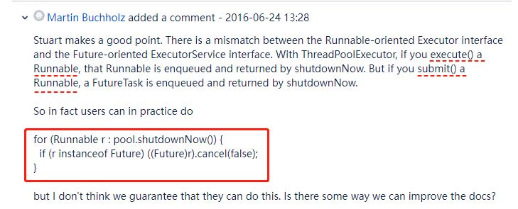 看起来是线程池的BUG，但是我认为是源码设计不合理