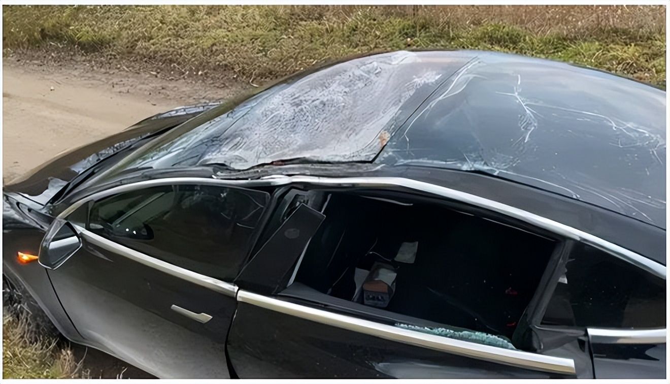 特斯拉玻璃车顶安全吗？江苏一Model 3被大树砸中车顶：司机无碍