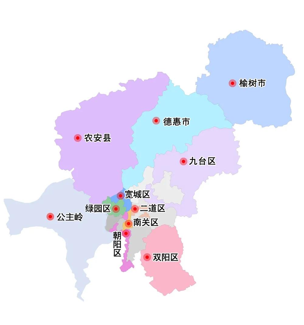 长春17区县常住人口:公主岭市8623万,二道区5225万