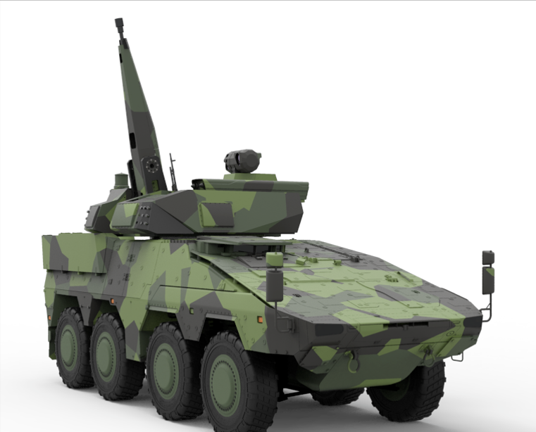 莱茵金属推出天空游侠30防空车,拳师犬底盘 高炮导弹五面相控阵