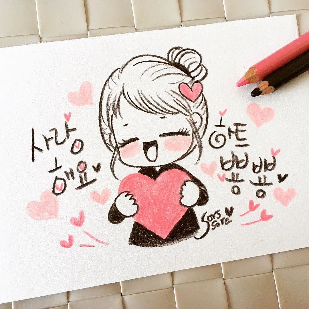 简单好画的萌萌女孩(60张萌萌的彩铅小女孩简笔画,这超q的小清新,看完