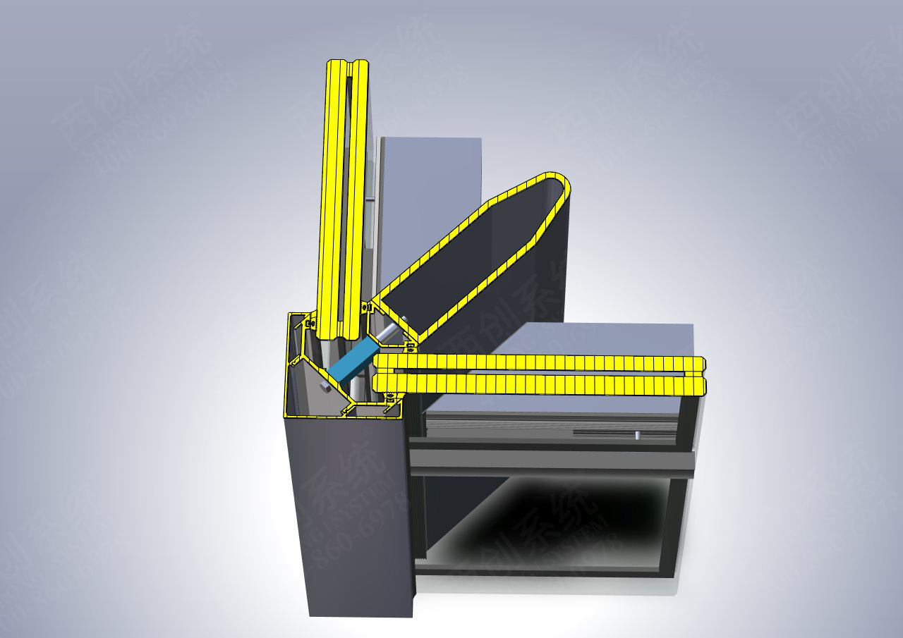 多截面精制钢型材幕墙系统90度阳角转接方法 - 西创系统(图5)