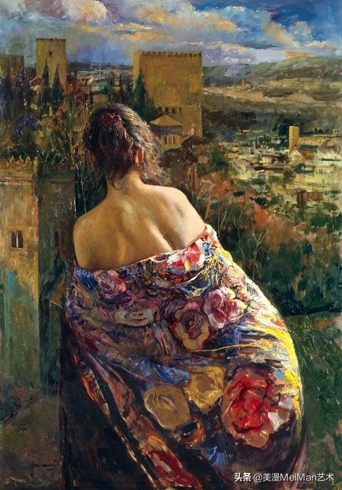 强烈的色彩，野性的美感，欣赏西班牙画家美不胜收的油画美女