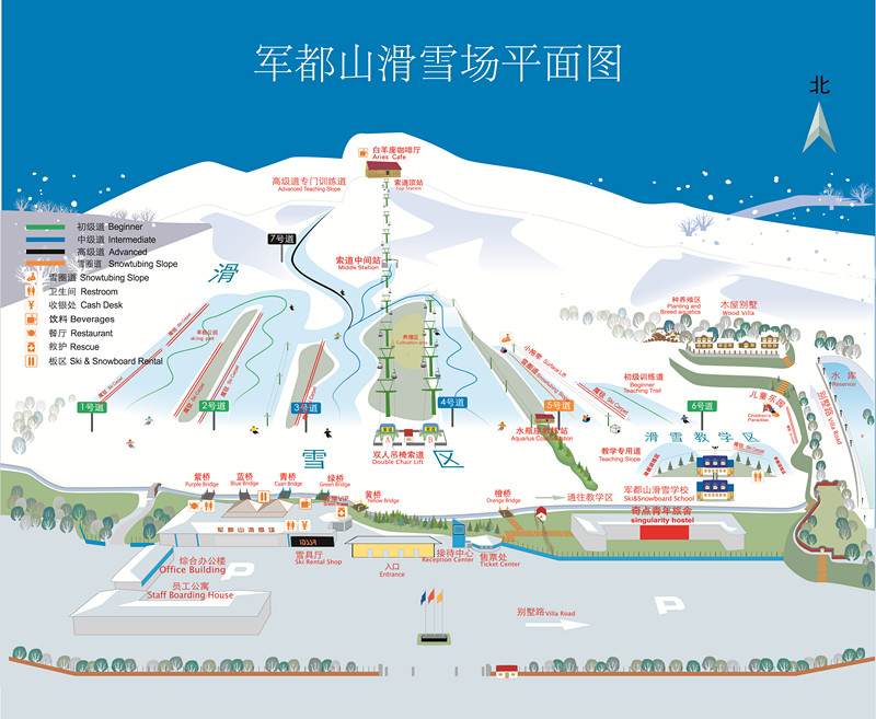 北京滑雪哪家强？不出京滑雪的正确姿势。（内含最全雪道图）
