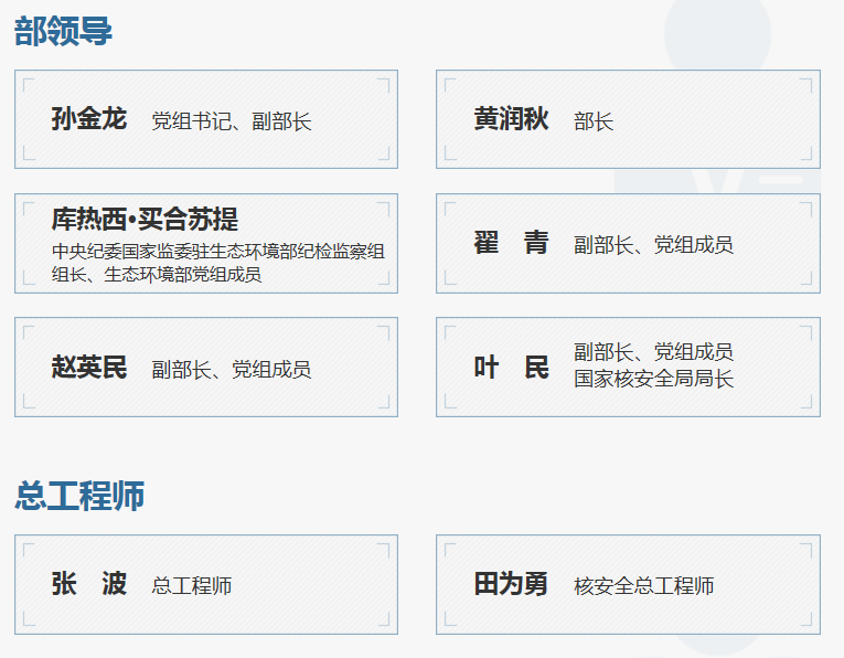 核安全注册工程师（生态环境部领导名单）