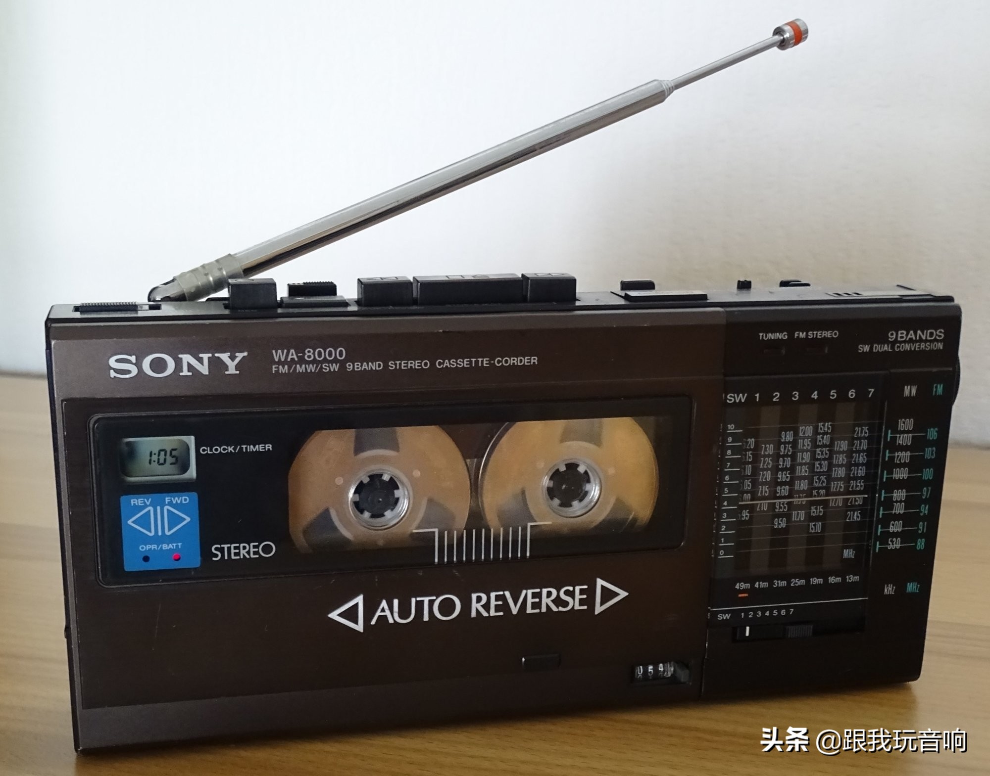 SONY WA-8000收录机 FM/SW/MW 9波段 随身听 小型收录机