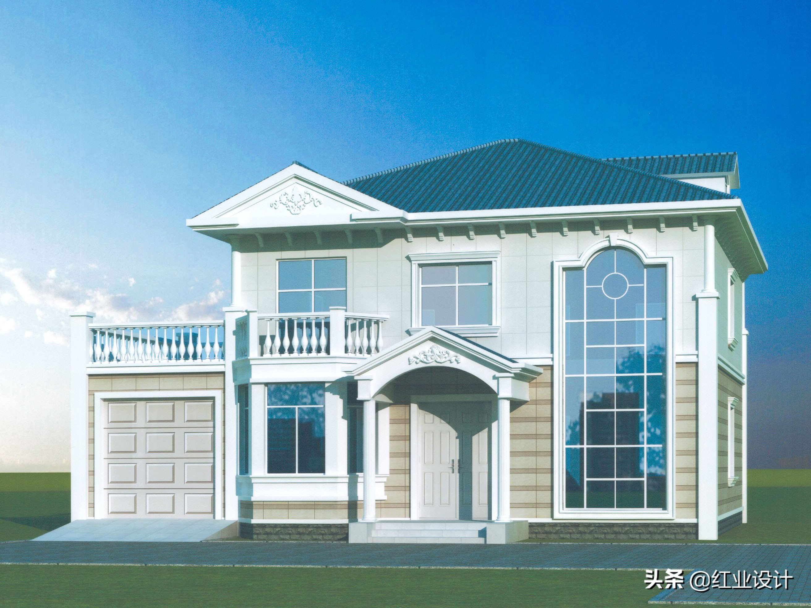 农村自建房复式楼空间才显大气，推荐5款，有挑高客厅与旋转楼梯