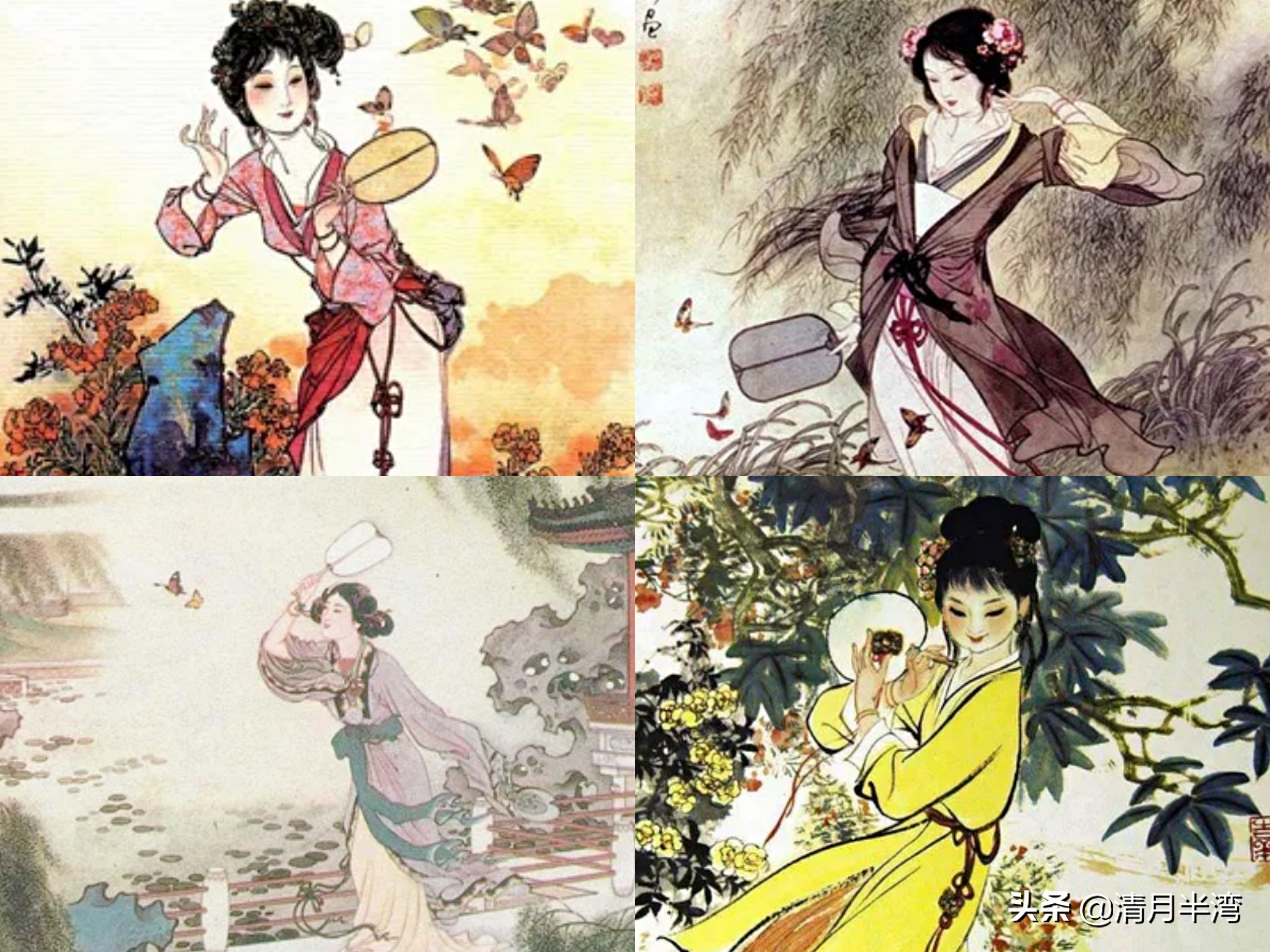 同样是演“宝钗扑蝶”，张莉灵气四溢美如画，李沁木头桩子干扑腾