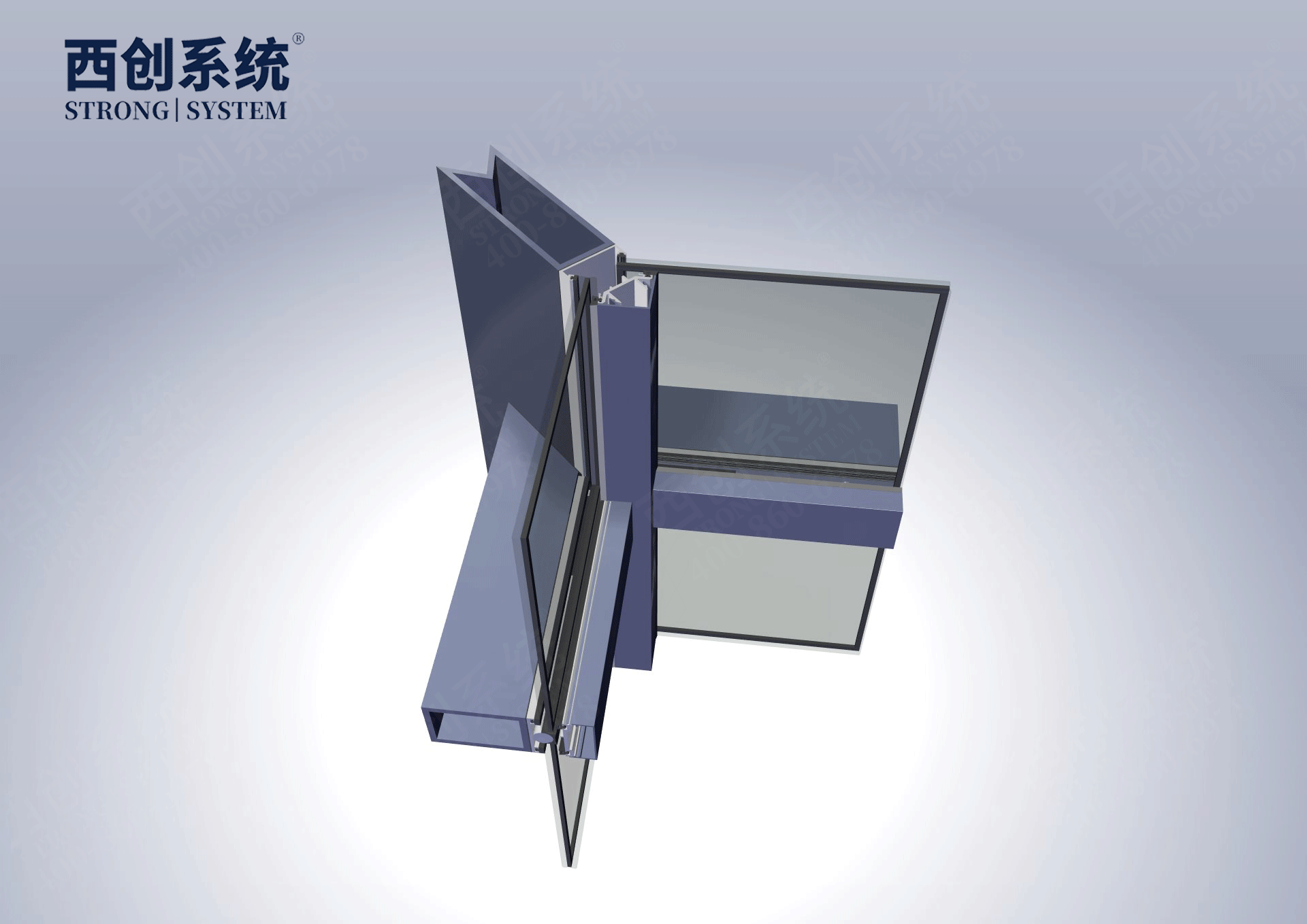 多截面精制鋼幕墻型材90度陰角轉(zhuǎn)接方法-西創(chuàng)系統(tǒng)(圖8)