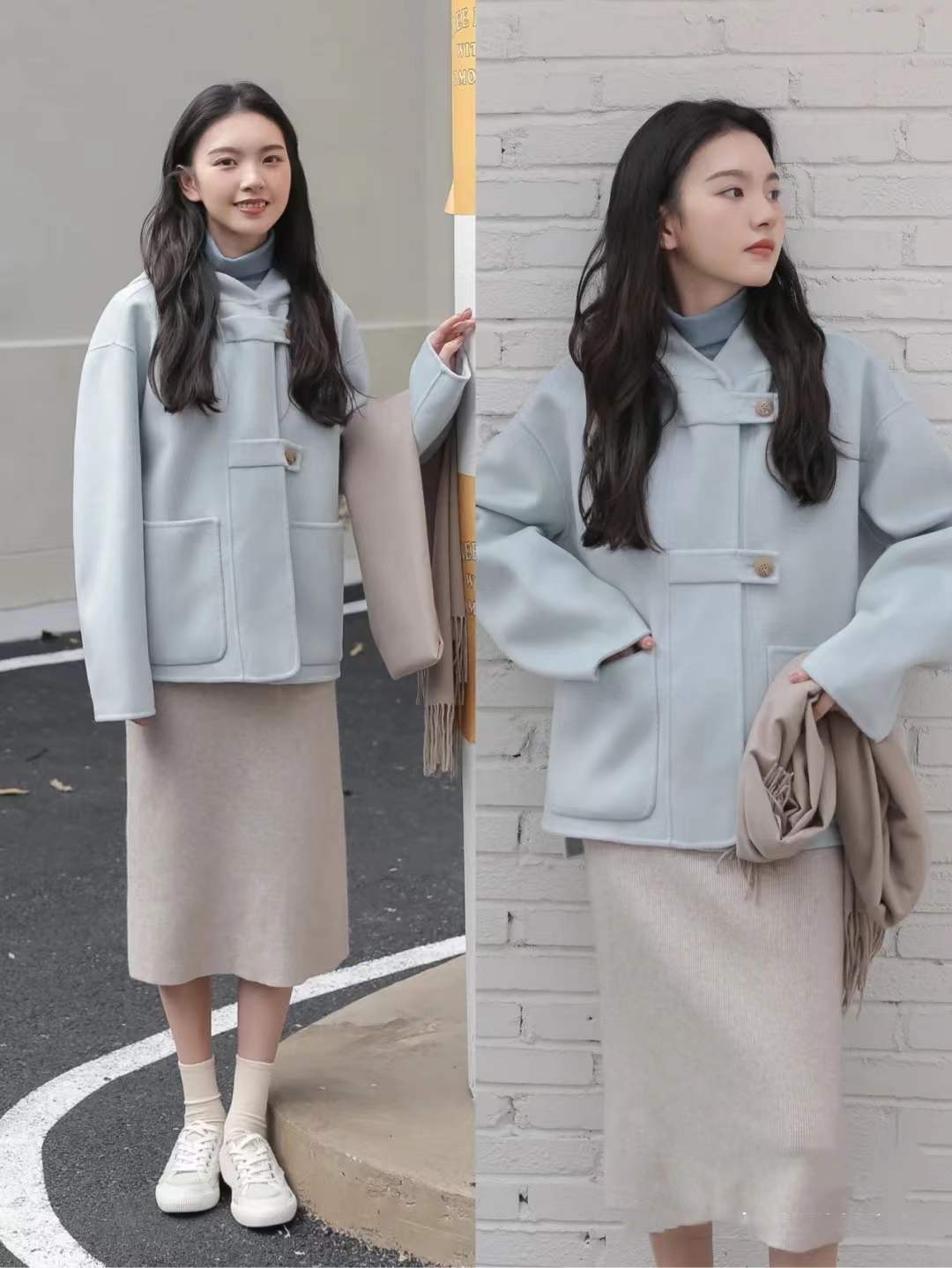 冬天里的“蓝色系”成时尚新宠，显白又治愈，也太好看了吧