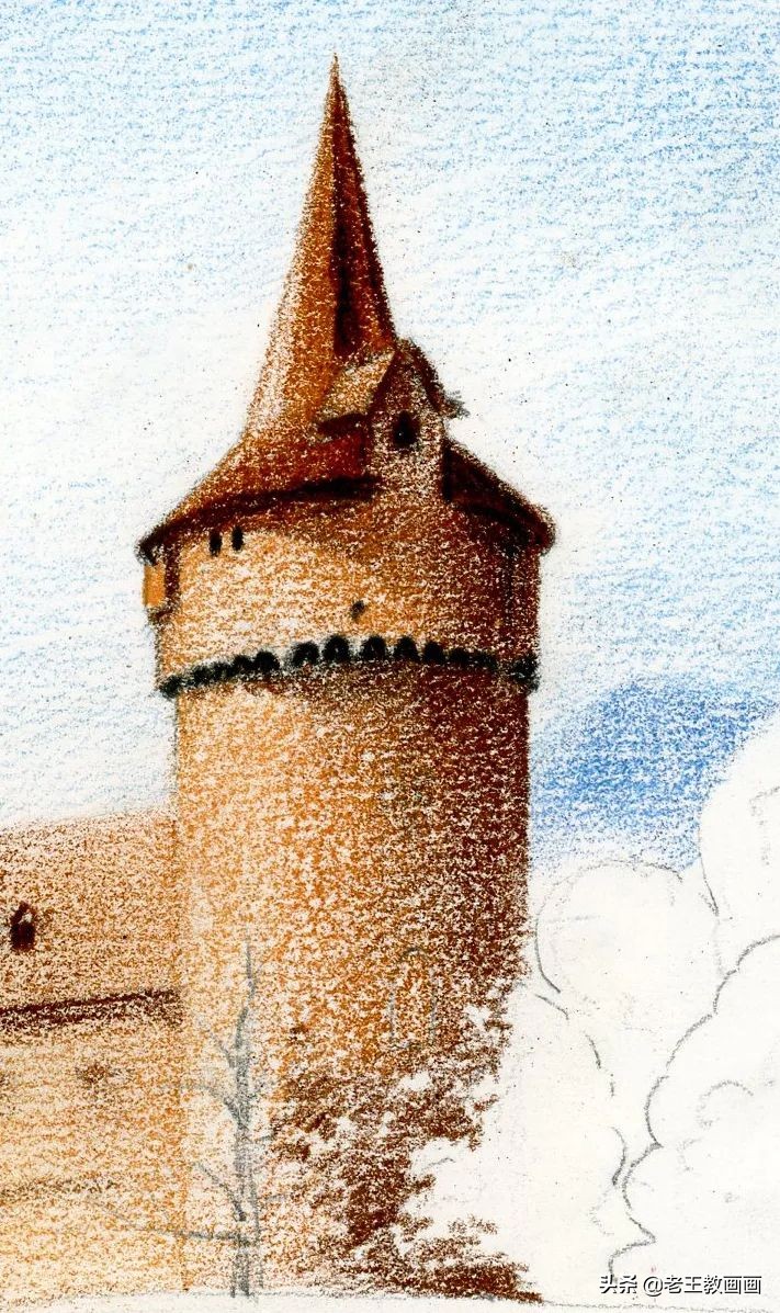 彩铅风景也太美了,分分钟教你画一幅城堡