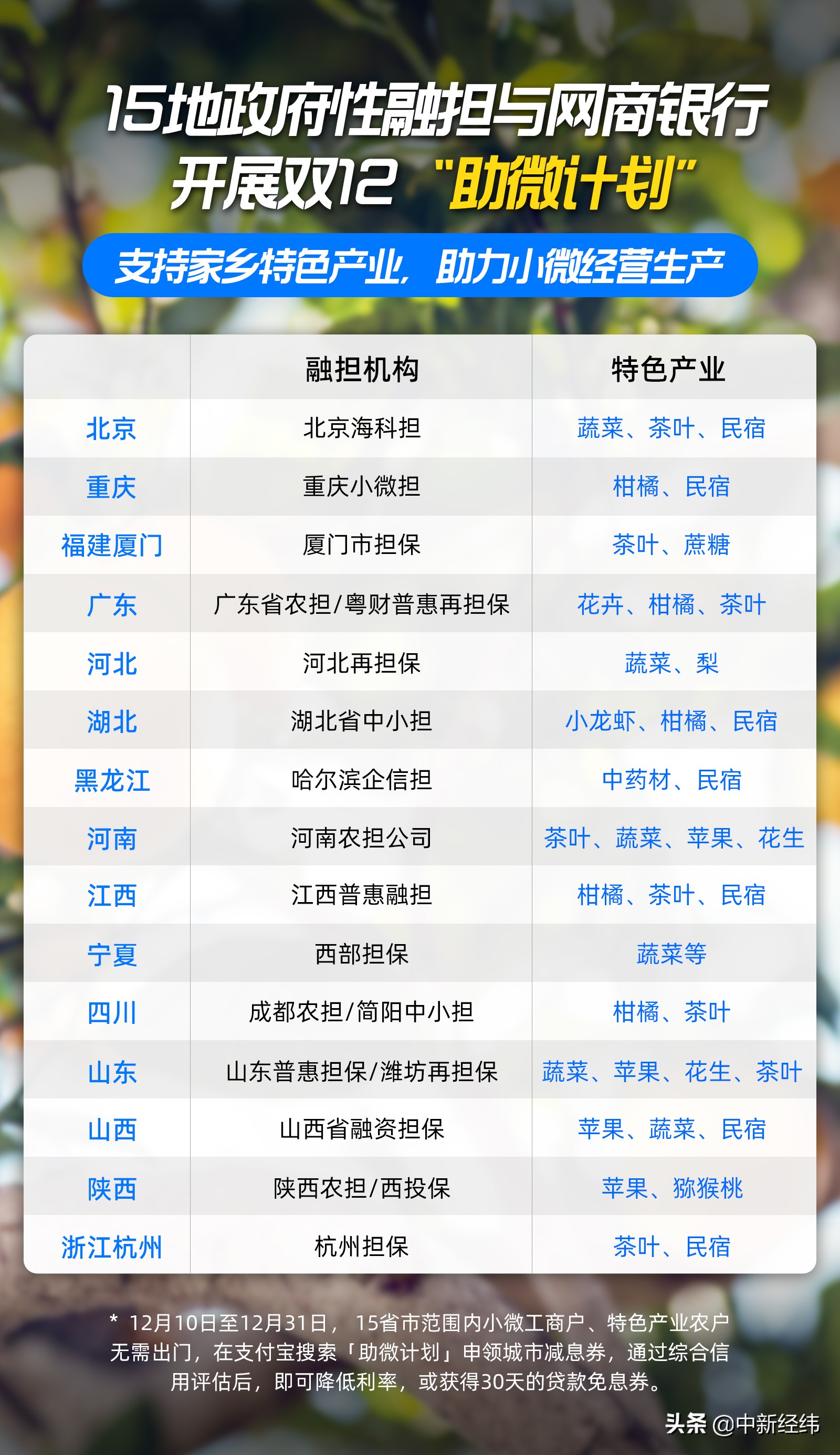 助微计划双12举措来了！15省市小微商户可获网商银行普惠金融贷款