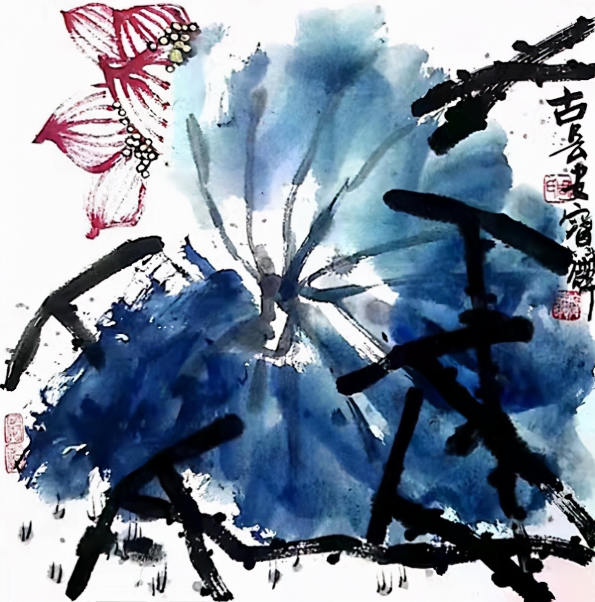 著名画家周宝麟：重彩泼墨荷花新作专题报道