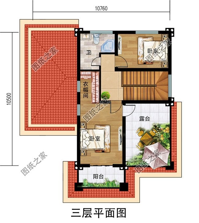 二层半别墅设计图，安静、舒适、宽敞，满足居住需求
