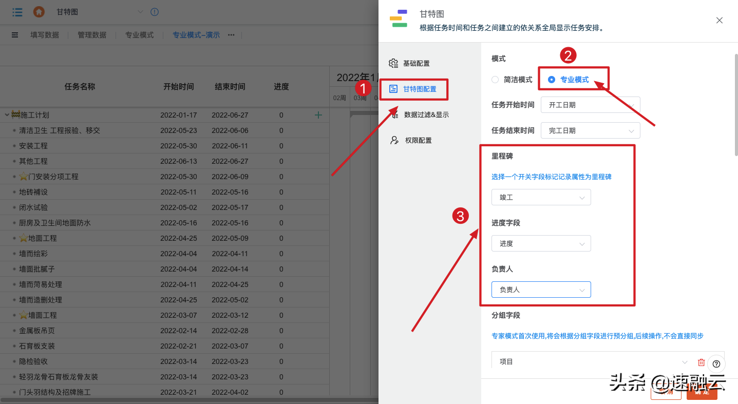 玩转无代码之甘特图-专业模式