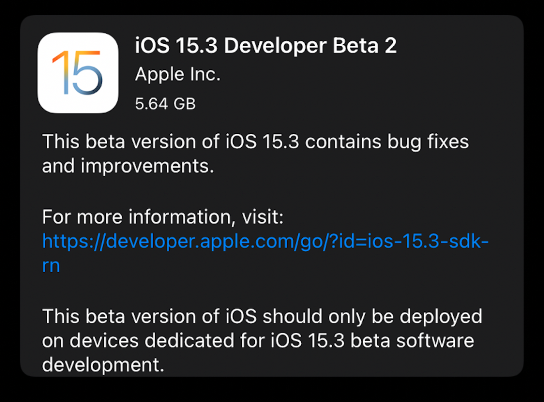 iOS15 双系统版本发布，修复了这些问题