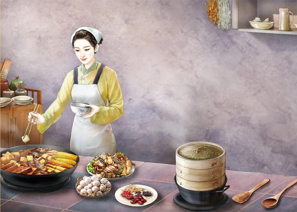 古代美女手绘图片(一组古早风的插画) - 赤虎壹号