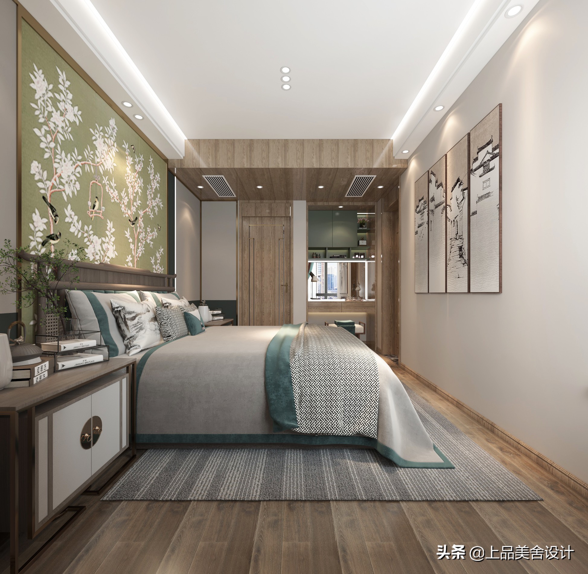 青岛夫妇104㎡小三房，装现代美式风，一抹复古绿让人怦然心动
