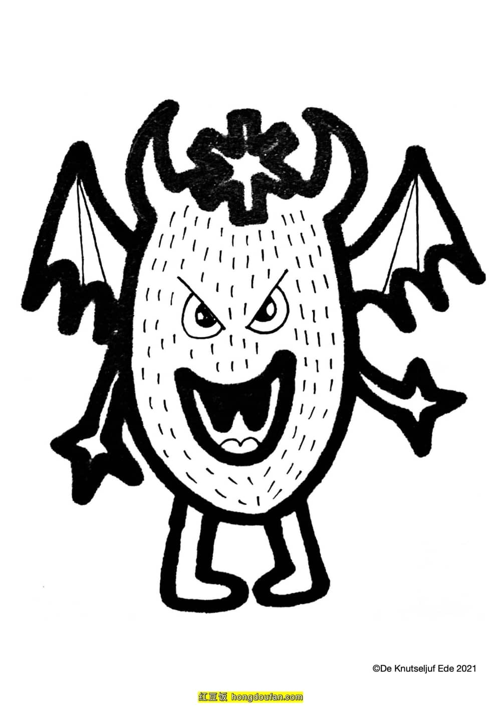 15张病毒小怪兽卡通幼儿简笔画