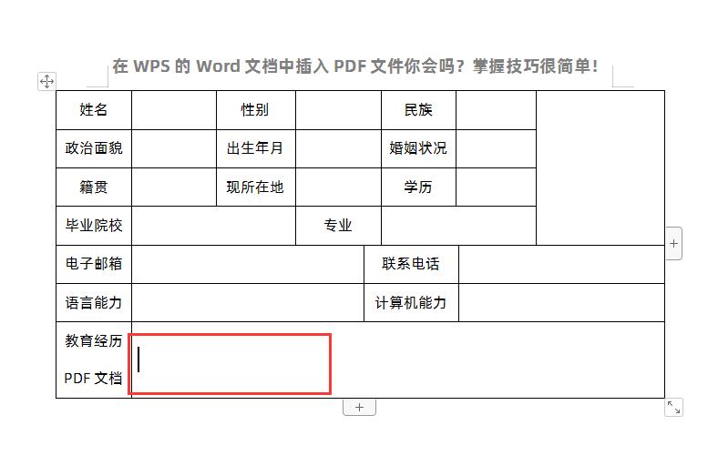 在WPS的Word文档中插入PDF文件你会吗？掌握技巧很简单！