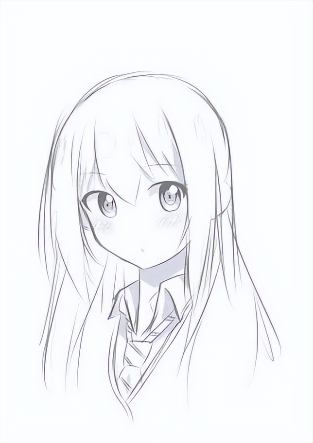 动漫少女素描图片可爱(素描动漫风格的女孩图纸) - 赤虎壹号