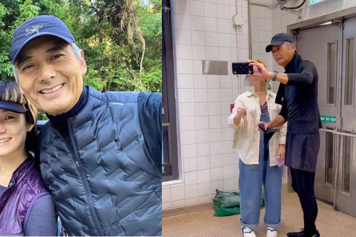 66岁周润发带草蜢跑步！两鬓斑白鱼尾纹明显，气场太强大哥范十足