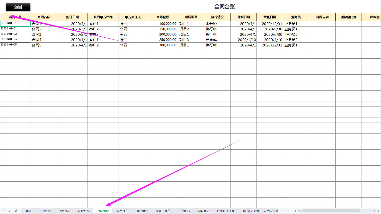 合同管理一团糟！熬夜做的合同管理系统，含开票、收款查询，好用