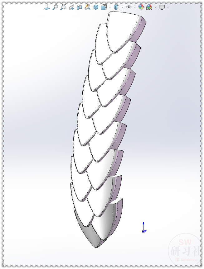 用SOLIDWORKS画个鱼鳞花瓶，绘图很简单，就是运算有点慢