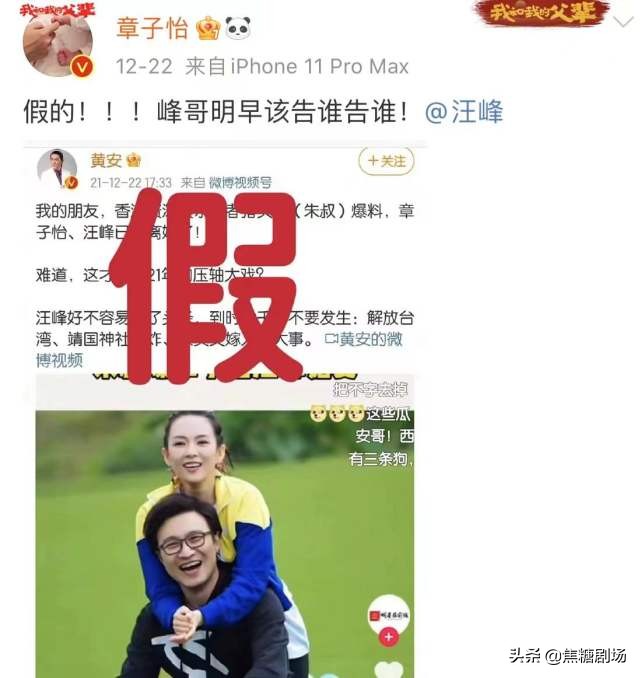 章子怡否认离婚后晒家庭照，汪峰跟2岁儿子穿亲子装，父子俩超像