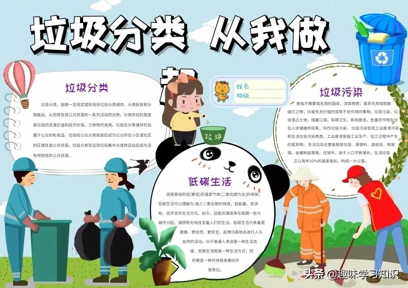 环境卫生手抄报(垃圾分类（环保）手抄报集，赶紧为小孩收藏)