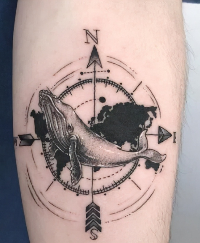 纹身题材详解之·鲸鱼纹身(鲸鱼纹身的寓意/鲸鱼纹身图案)