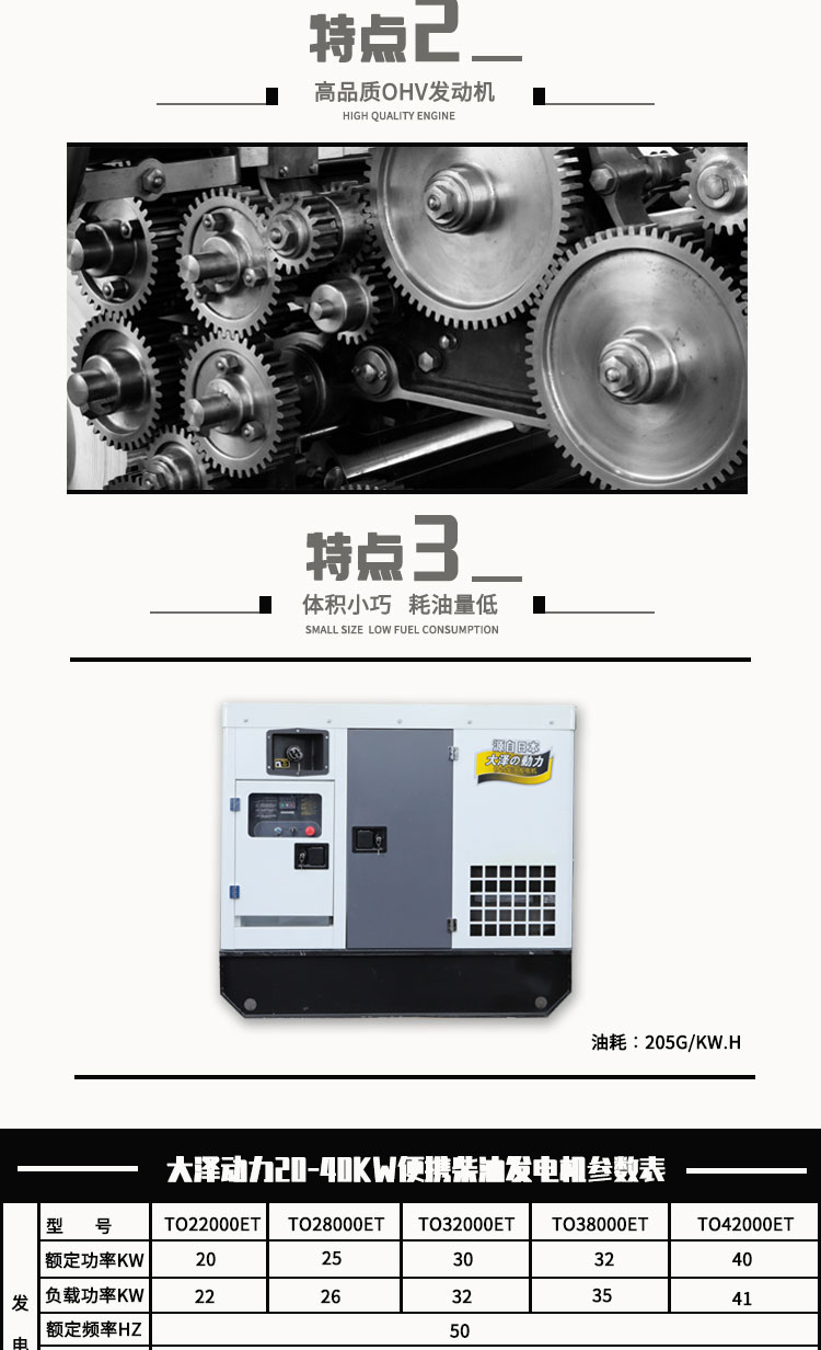 大泽动力TO42000ET 40kw静音柴油发电机尺寸到底有多小