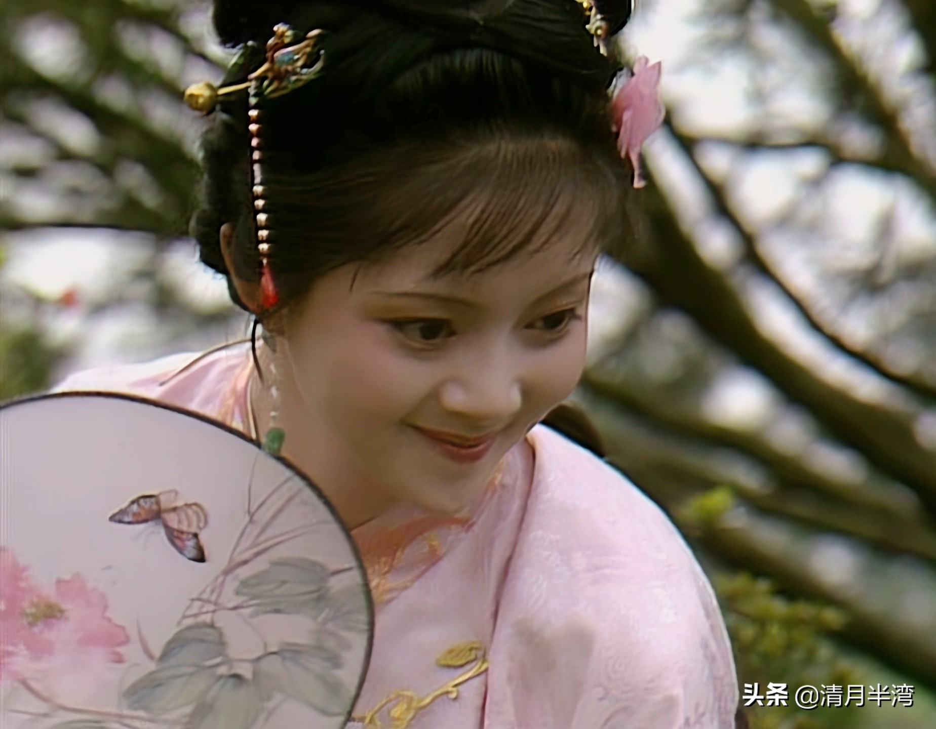 同样是演“宝钗扑蝶”，张莉灵气四溢美如画，李沁木头桩子干扑腾