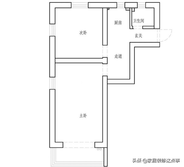 进门即见厨房，现代简约风装修图展示52㎡空间美学