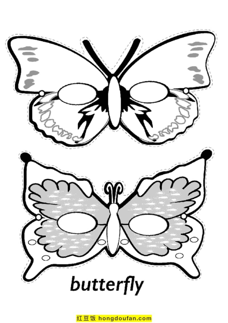 蝴蝶面具画法图片