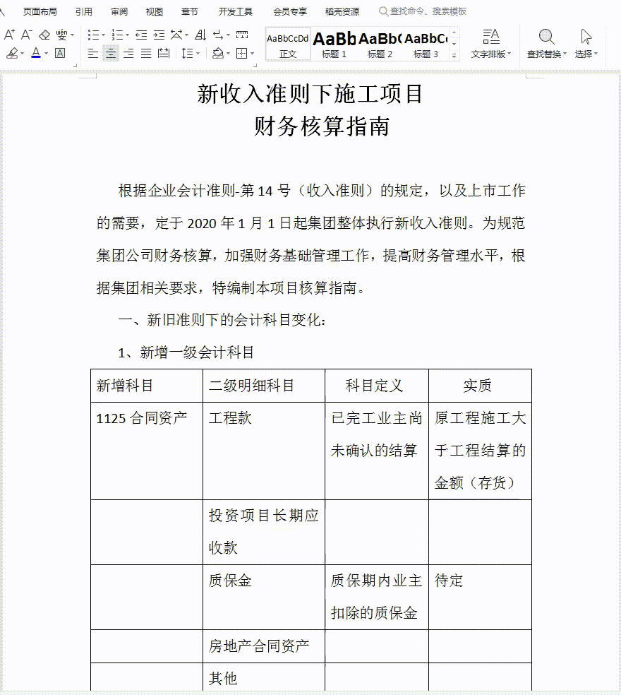 新旧会计准则对比（建筑财务总监直言）
