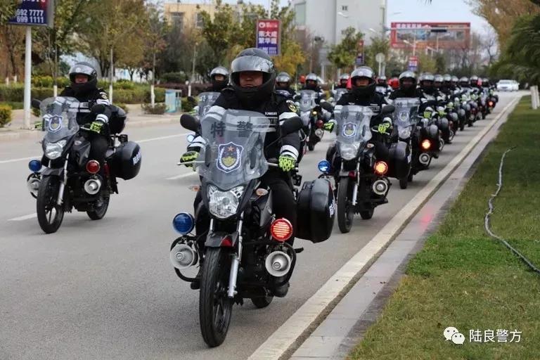 云南曲靖:陆良公安骑警“新名片”正式亮相