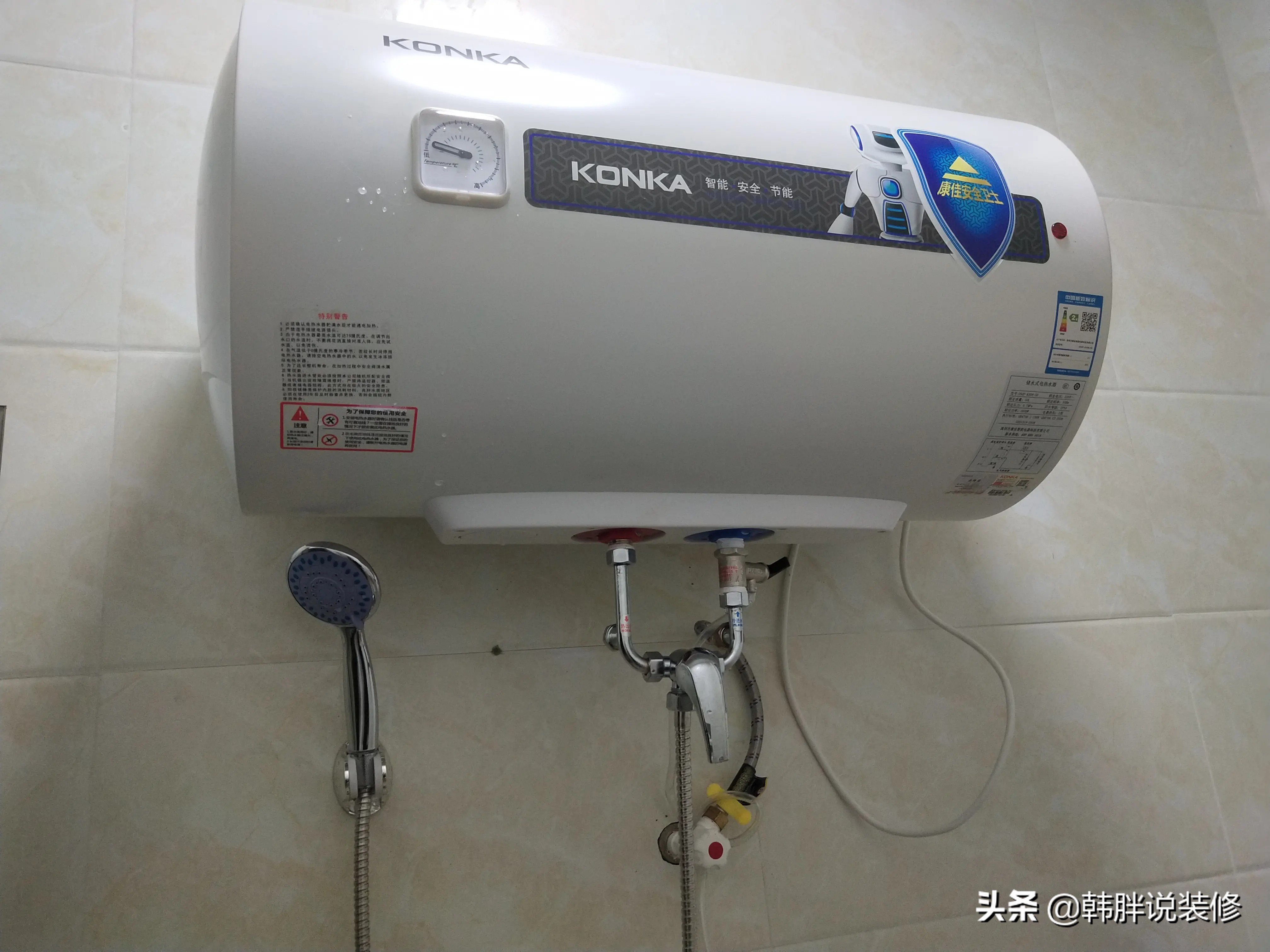 良心电工提醒：热水器地线别钉墙上，没有效果，别拿生命开玩笑